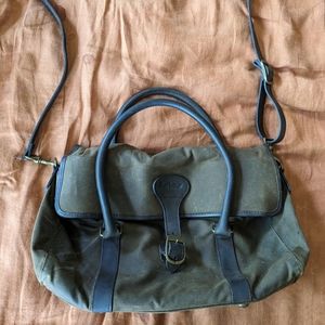 Barbour waxed canvas satchel
